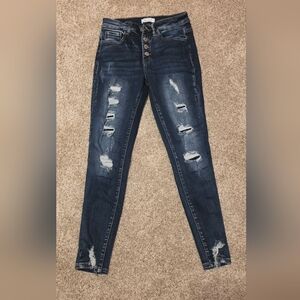 KanCan Dark Blue Distressed Skinny Jeans